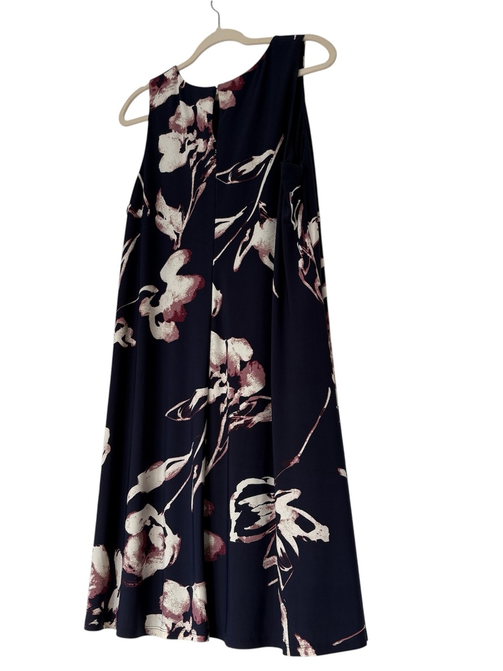 Lauren Ralph Lauren Navy Floral A-Line Dress with Blush Accents Size 16